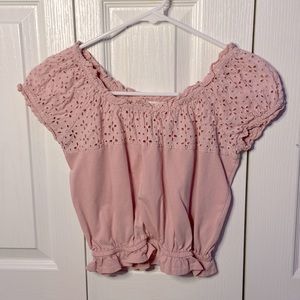 Girls pink scrunch top